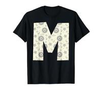 Lettre M Alphabet céleste Initiale Monogramme T-Shirt Graphique avec Valeur, Homme, Noir, S