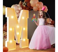 Lettre M géante lumineuse à DEL de 120 cm, panneau lumineux en mosaïque pour chapiteau, lettres LED pour Saint-Valentin, anniversaire, Noël, Nouvel An