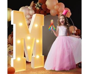 Lettre M géante lumineuse à DEL de 120 cm, panneau lumineux en mosaïque pour chapiteau, lettres LED pour Saint-Valentin, anniversaire, Noël, Nouvel An