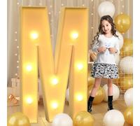 Lettre M géante lumineuse à LED de 120 cm-4 pieds, panneau lumineux en mosaïque pour chapiteau, lampes à lettres LED pour Saint-Valentin, anniversaire, Noël, Nouvel An