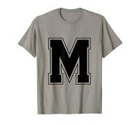 Lettre M Grande Majuscule en Gras Lettre M Lettre Alphabet Monogramme T-Shirt