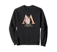 Lettre M initiale aquarelle rose poudré fleur rose Sweatshirt