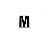 Lettre M MAGNÉTIQUE Noire sur Fond Blanc 5CM DE Hauteur du CARACTÈRE