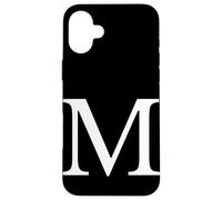 Lettre M Monogramme Mignonne et Chic Noir/Blanc Coque pour iPhone 16 Plus