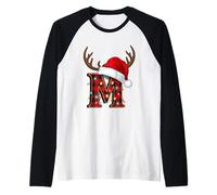 Lettre M Plaid Holiday Bois de cerf Lumières Manche Raglan