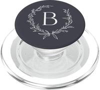 Lettre Majuscule B Monogramme Initiale B Anthracite PopSockets PopGrip pour MagSafe