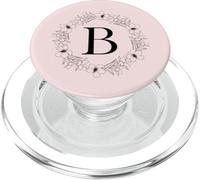 Lettre Majuscule B Rose pâle Initiale B PopSockets PopGrip pour MagSafe