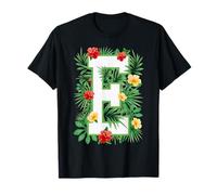 Lettre Majuscule E Monogramme Initiale Fleur Jardinier T-Shirt