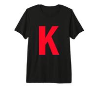 Lettre Majuscule grasse K Rouge équipe Sportive Monogramme T-Shirt Haut de Gamme