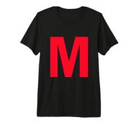 Lettre Majuscule grasse M Rouge équipe Sportive Monogramme T-Shirt Haut de Gamme