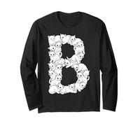 Lettre Majuscule Initiale B Amusante pour Amoureux des Chats félins Chatons Manche Longue