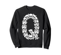 Lettre Majuscule Initiale Q drôle Halloween Costume crâne os Sweatshirt