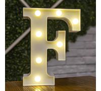 Lettre Majuscule Lumineuse Décorative En Plastique 22 Cm (F) Pour Décoration De La Maison Avec Lumières Led De Couleur Blanche
