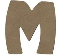 Lettre majuscule M en bois MDF à décorer - 8 cm Marron