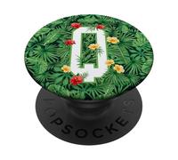 Lettre Majuscule Q Monogramme Initiale Fleur Jardinier PopSockets PopGrip Adhésif