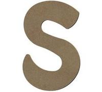 Lettre majuscule S en bois MDF à décorer - 15 cm Marron G