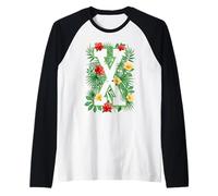 Lettre Majuscule X Alphabet Monogramme Initiale Fleur Jardinier Manche Raglan
