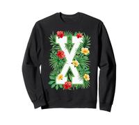 Lettre Majuscule X Alphabet Monogramme Initiale Fleur Jardinier Sweatshirt