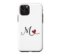 Lettre Monogramme cœur Initiale M Cadeau Coque pour iPhone 11 Pro