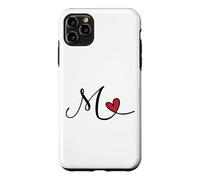 Lettre Monogramme cœur Initiale M Cadeau Coque pour iPhone 11 Pro Max