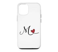 Lettre Monogramme cœur Initiale M Cadeau Coque pour iPhone 12/12 Pro