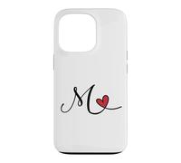 Lettre Monogramme cœur Initiale M Cadeau Coque pour iPhone 13 Pro