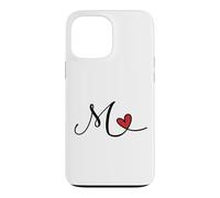 Lettre Monogramme cœur Initiale M Cadeau Coque pour iPhone 13 Pro Max