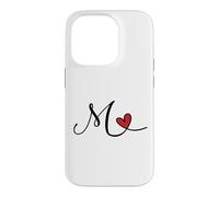 Lettre Monogramme cœur Initiale M Cadeau Coque pour iPhone 14 Pro