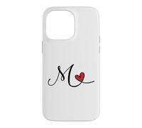 Lettre Monogramme cœur Initiale M Cadeau Coque pour iPhone 14 Pro Max