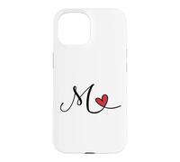 Lettre Monogramme cœur Initiale M Cadeau Coque pour iPhone 15