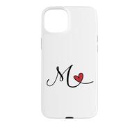 Lettre Monogramme cœur Initiale M Cadeau Coque pour iPhone 15 Plus
