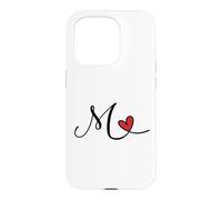 Lettre Monogramme cœur Initiale M Cadeau Coque pour iPhone 15 Pro
