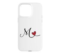 Lettre Monogramme cœur Initiale M Cadeau Coque pour iPhone 15 Pro Max