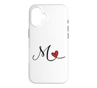 Lettre Monogramme cœur Initiale M Cadeau Coque pour iPhone 16