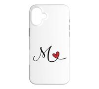 Lettre Monogramme cœur Initiale M Cadeau Coque pour iPhone 16 Plus
