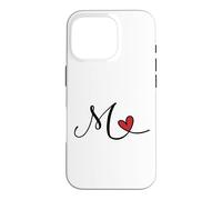 Lettre Monogramme cœur Initiale M Cadeau Coque pour iPhone 16 Pro