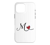 Lettre Monogramme cœur Initiale M Cadeau Coque pour iPhone 16 Pro Max