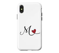 Lettre Monogramme cœur Initiale M Cadeau Coque pour iPhone X/XS