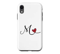 Lettre Monogramme cœur Initiale M Cadeau Coque pour iPhone XR