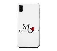 Lettre Monogramme cœur Initiale M Cadeau Coque pour iPhone XS Max