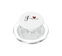 Lettre Monogramme en Forme de cœur avec Initiale J PopSockets PopGrip pour MagSafe
