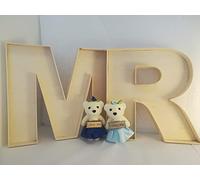 Lettre Mr faite à la main en bois brut à remplir