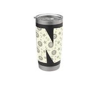 Lettre N Céleste Soleil Lune Alphabet Vintage Gobelet isotherme en acier inoxydable double paroi