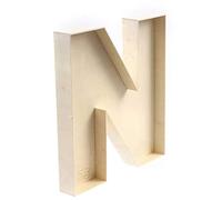 Lettre N en bois brut à remplir, lettre à remplir faite à la main, boîte aux lettres A-Z