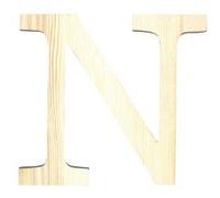 Artemio 19 cm en Bois avec Lettre N en majuscules, de Couleur Beige