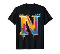 Lettre N Initiale de l'alphabet coloré T-Shirt