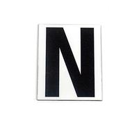 Lettre N MAGNÉTIQUE Noire sur Fond Blanc 15CM DE Hauteur du CARACTÈRE