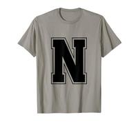 Lettre N Monogramme de l'alphabet Universitaire Grande Majuscule en Gras T-Shirt