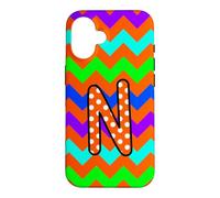 Lettre N Monogramme Graphique à Pois Coque pour iPhone 16