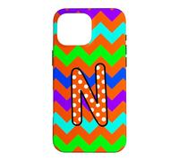 Lettre N Monogramme Graphique à Pois Coque pour iPhone 16 Pro Max